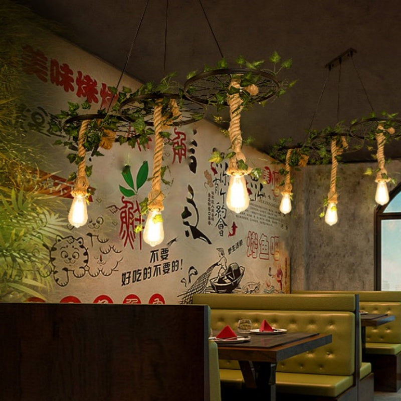 Arisha Industriel LED Lustre Noir Métal Saule Bar/Salon - Neutralighting