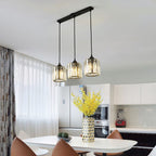 Vina Suspension Ronde/Carré Nordique. Métal/Verre. Noir/Or. Salon/Bar - Neutralighting