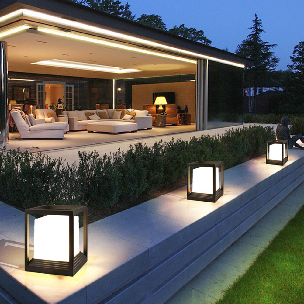 Ray Lampe Solaire Pilier Moderne, Métal, Noir, Allée - Neutralighting
