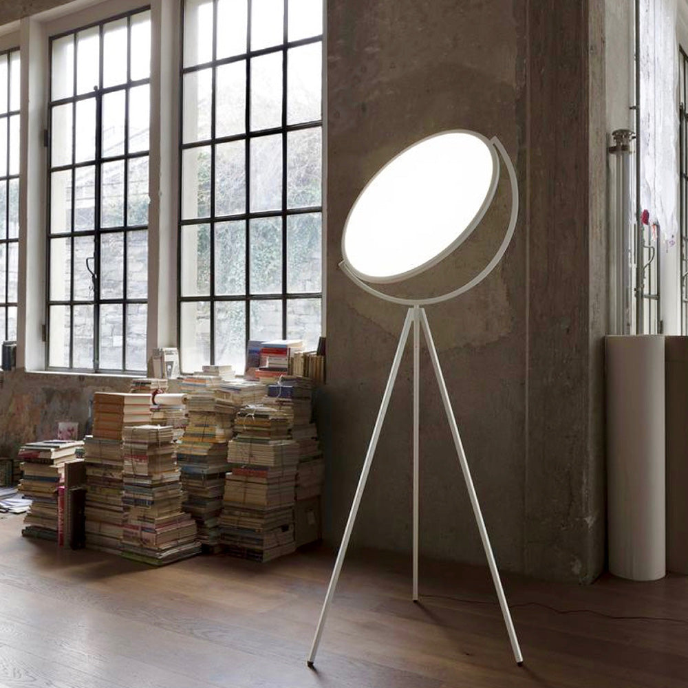 Mira Design Simple Lampadaire Rond Moderne Métal Noir/Blanc Salon - Neutralighting