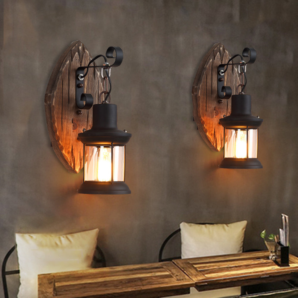 Epoch Applique Murale en Forme de Feuille et Lantern, Bois et Métal - Neutralighting