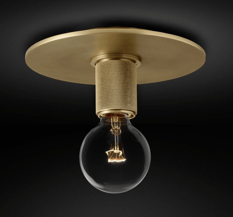 Solara Lumière de Plafond Conique en Verre et Laiton Industrielle - Neutralighting