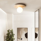 Arisha Rétro Pierre Bois Plafonnier Couloir - Neutralighting