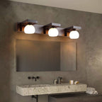 Muto Applique Murale à Miroir Intérieur Ronde Vintage LED Bois/Verre Burn Salle de Bain - Neutralighting