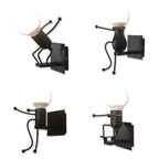 Luxo Applique Murale Design Italien LED Métal Noir/Blanc Chambre à Coucher/Salon - Neutralighting