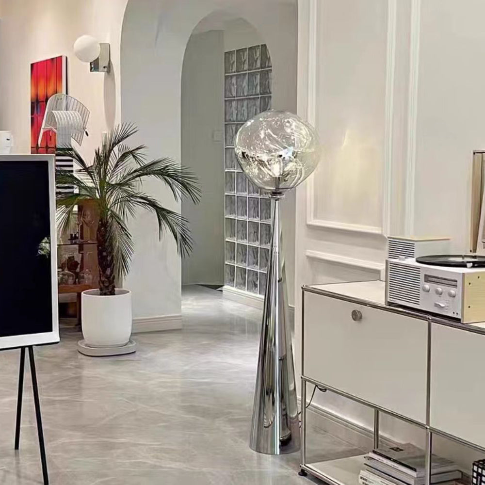 Valentina Design Italien Lampadaire Moderne Métal/Acrylique Rose Dorée/Or/Chromé/Gris Fumé Salon - Neutralighting