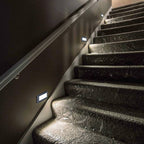 Ray Éclairage Escalier Extérieur Rectangulaire Simple, Métal, Noir, Cour - Neutralighting