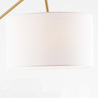Tiffany Lampadaire Cylindre Moderne Métal/Tissu Blanc Salon/Chambre à Coucher Grande - Neutralighting