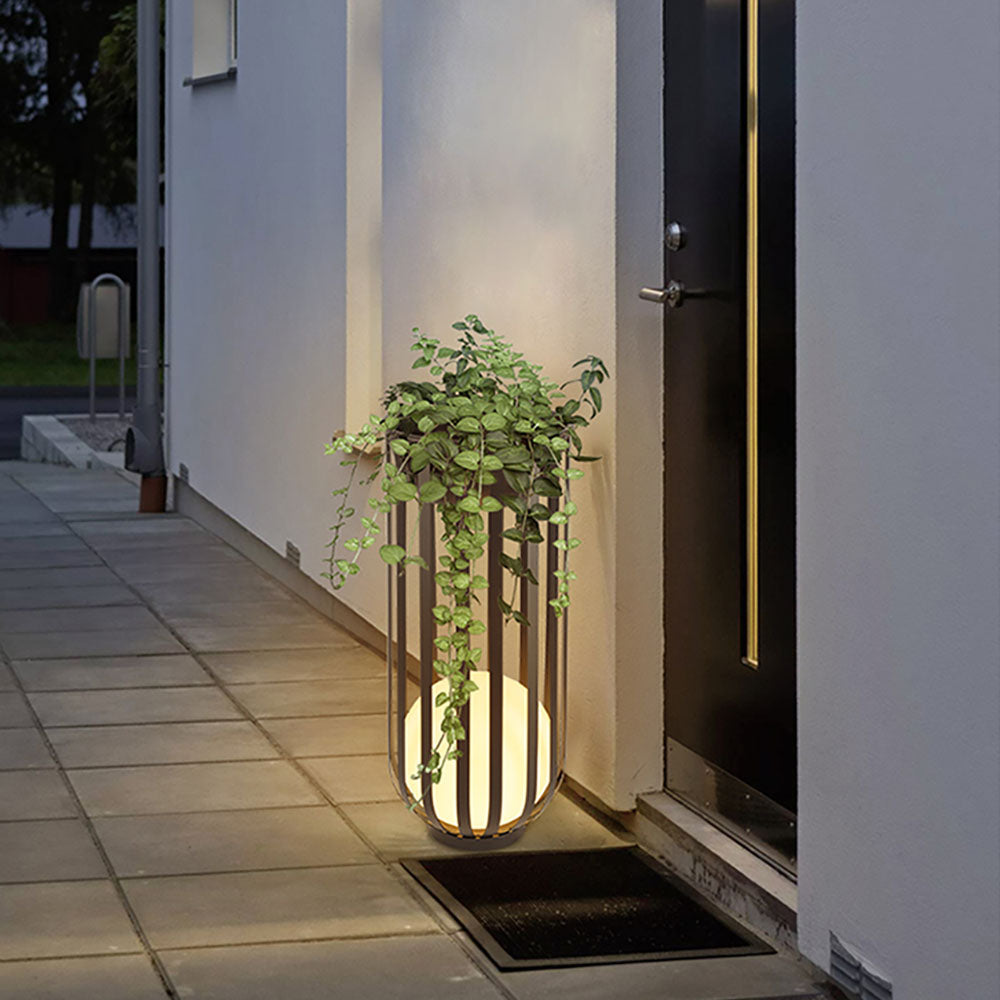 Ray Lampadaire Solaire Globe Moderne, Métal, Noir, Allée - Neutralighting