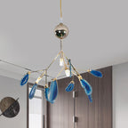 Arisha Art LED Suspension Bleu Métal Agate Salon Chambre à coucher - Neutralighting