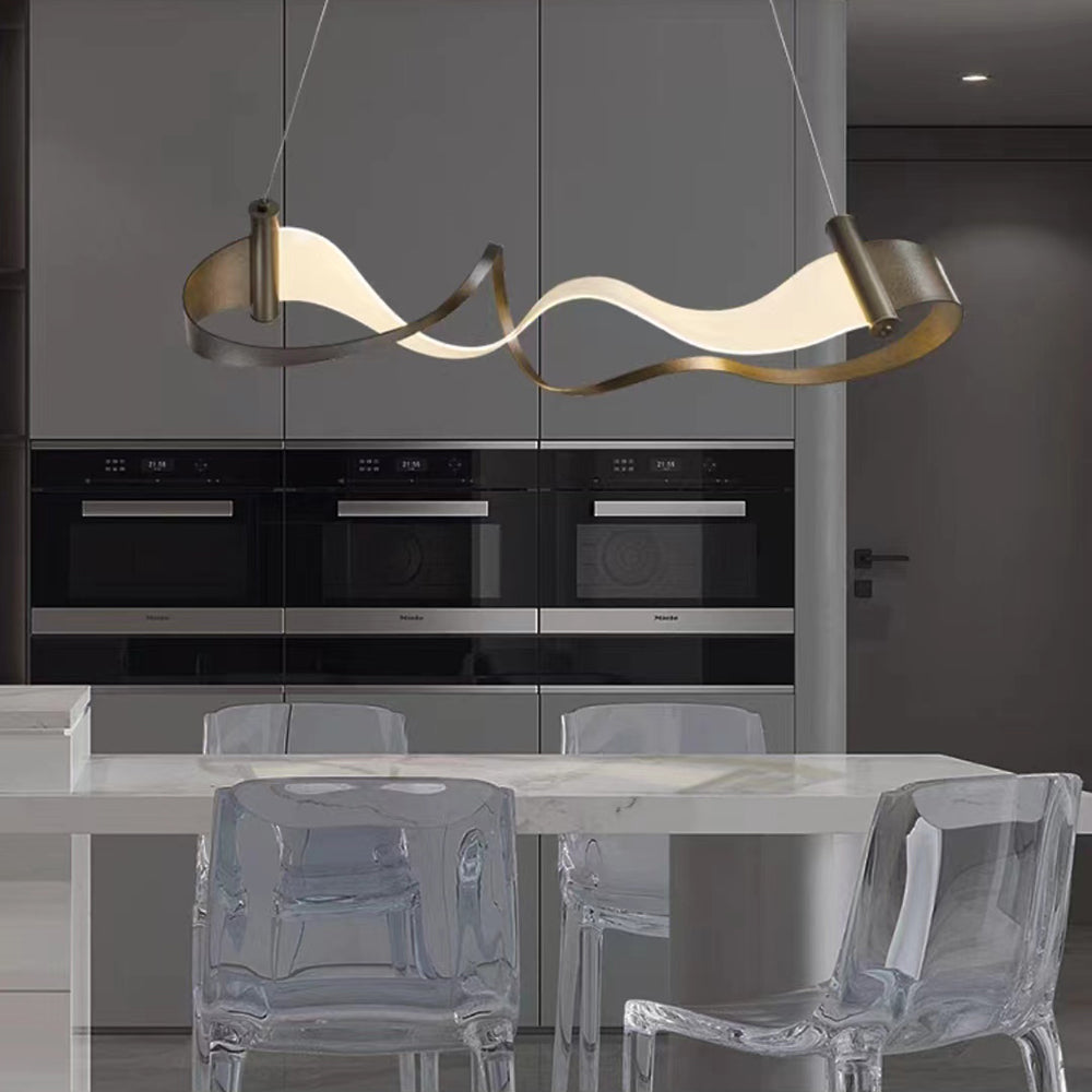 Arisha Suspension Linéaire Minimaliste, Metal, Blanc/Brun, Chambre - Neutralighting