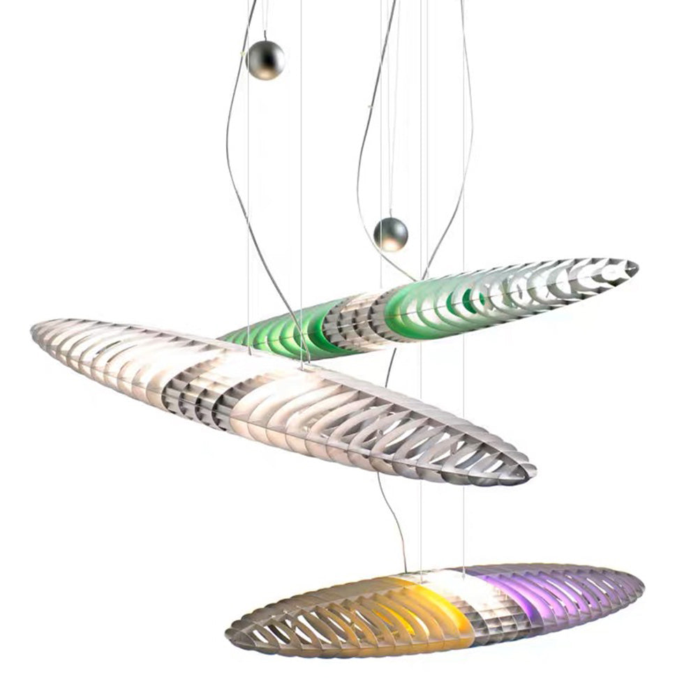 Arisha Suspension Feuille Contemporaine, Acier Inoxydable/Acrylique, Chambre - Neutralighting