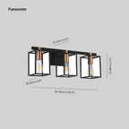 Silva Applique Murale à Miroir Carré Design LED Vintage Métal Noir Salle de Bain - Neutralighting