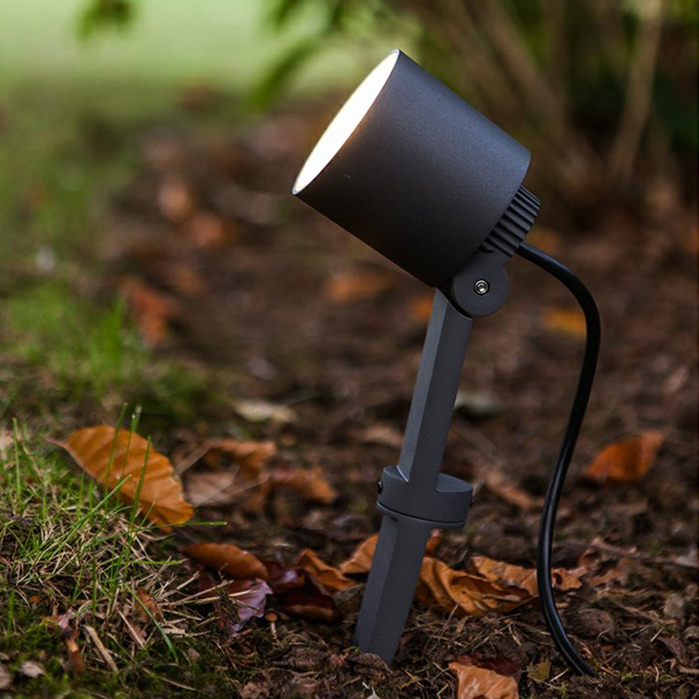 Ray Spot Extérieur Cylindre Moderne, Métal/Acrylique, Noir, Jardin - Neutralighting