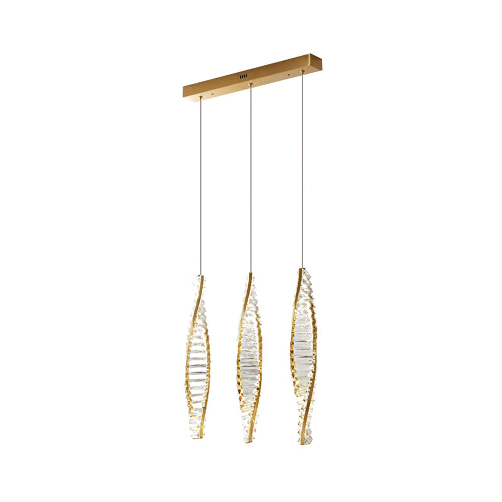 Kristy Suspension Carrée Moderne, Métal/Cristal, Noir/Or, Chambre à Coucher/Bar - Neutralighting
