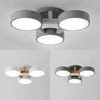 Aria Ronde LED Plafonnier Blanc/Vert/Gris Fumé Métal/Acrylique Salon - Neutralighting