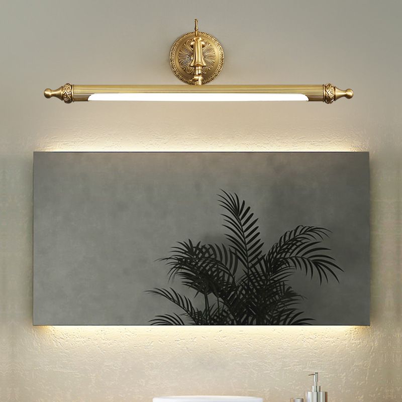 Ray Moderne LED Applique Murale à Miroir Vintage Métal/Acrylique Or Salle de Bain - Neutralighting
