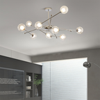Valentina Lustre Bauhaus Nordique Argent Métal Verre Salon - Neutralighting