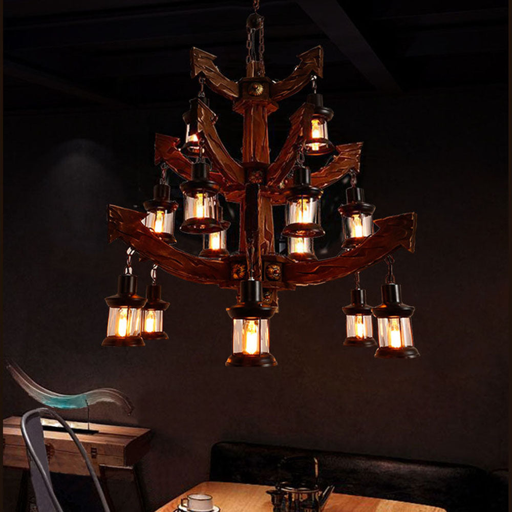 Epoch Lustre Vintage, Metal/Bois, Marron, Salon - Neutralighting