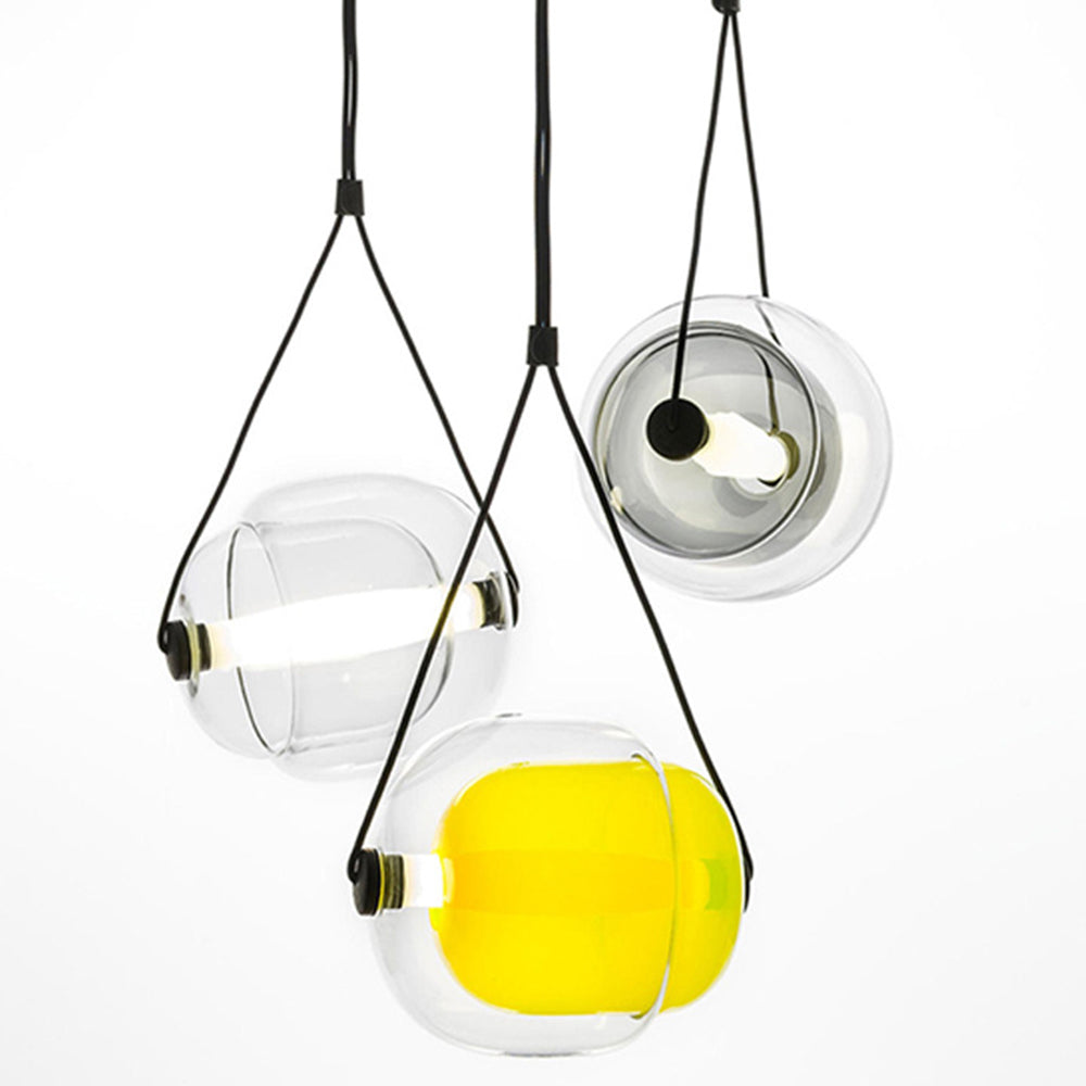 Valentina Design Luminaires Suspensions Bulle Moderne LED Verre Bleu/Jaune/Rose/Blanc Salon/Chambre à Coucher - Neutralighting