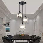 Vina Suspension Ronde/Carré Nordique. Métal/Verre. Noir/Or. Salon/Bar - Neutralighting