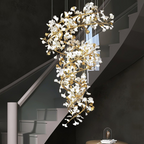 Olivia Lustre Fleur AntGlo Moderne , Métal/Céramique, Or, Escalier - Neutralighting