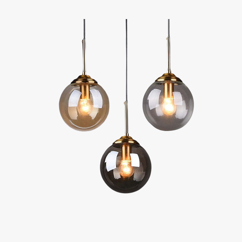 Narell Luminaires Suspension Verre Transparent Ambre - Neutralighting