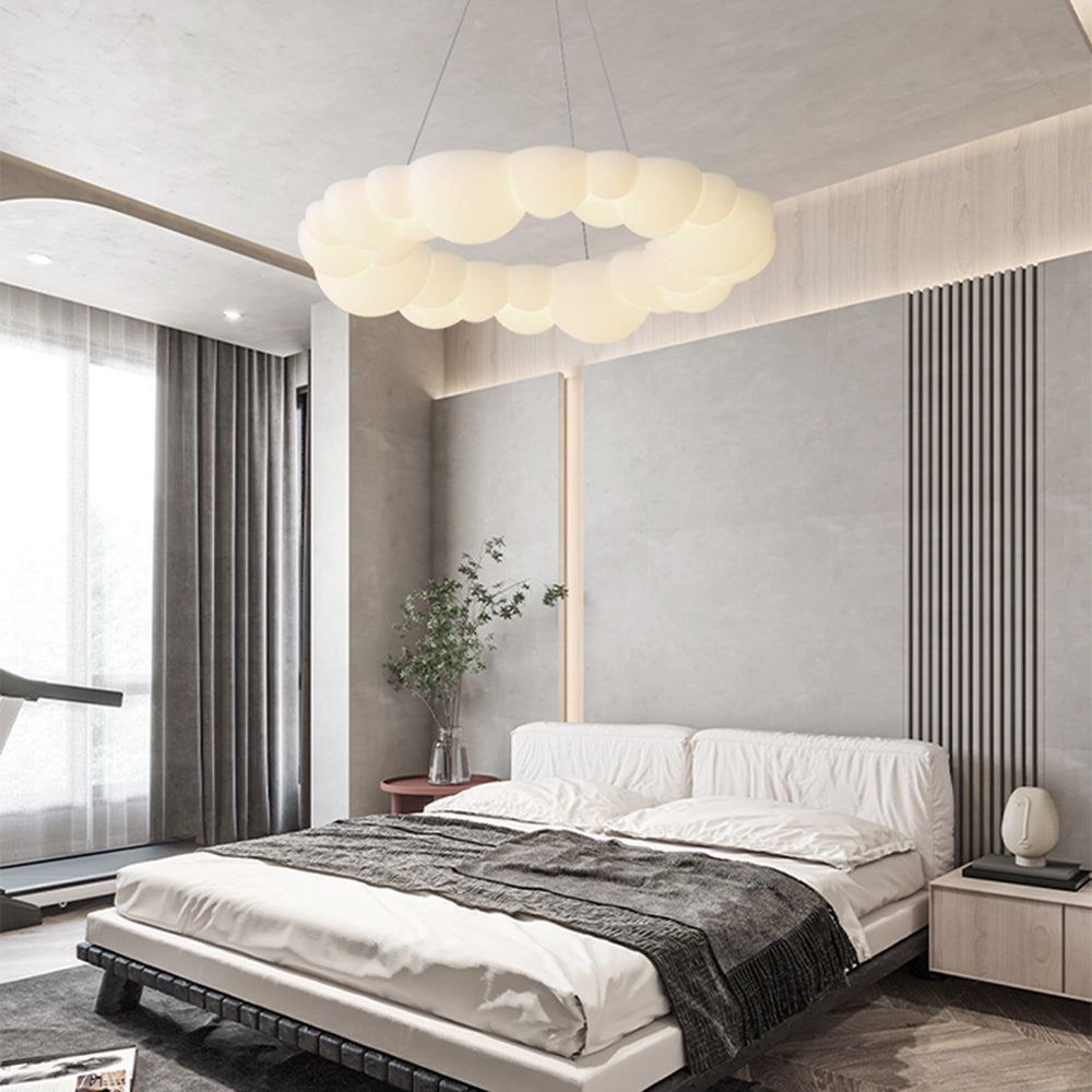 Arisha Plafonnier/Suspension Petale Moderne, Metal/Acrylique, Blanc, Salon - Neutralighting