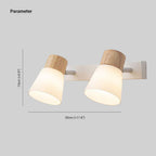 Muto Design Italien LED Applique Murale à Miroir Ronde Rustique Bois/Verre Blanc Salle de Bain - Neutralighting