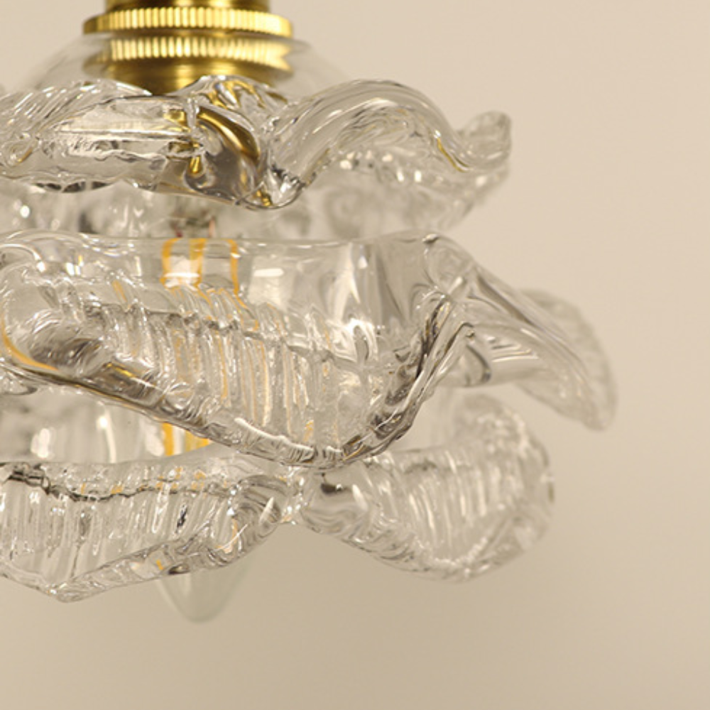 Valentina Romantique Rétro Rose Suspension Clair Verre Chambre à coucher - Neutralighting