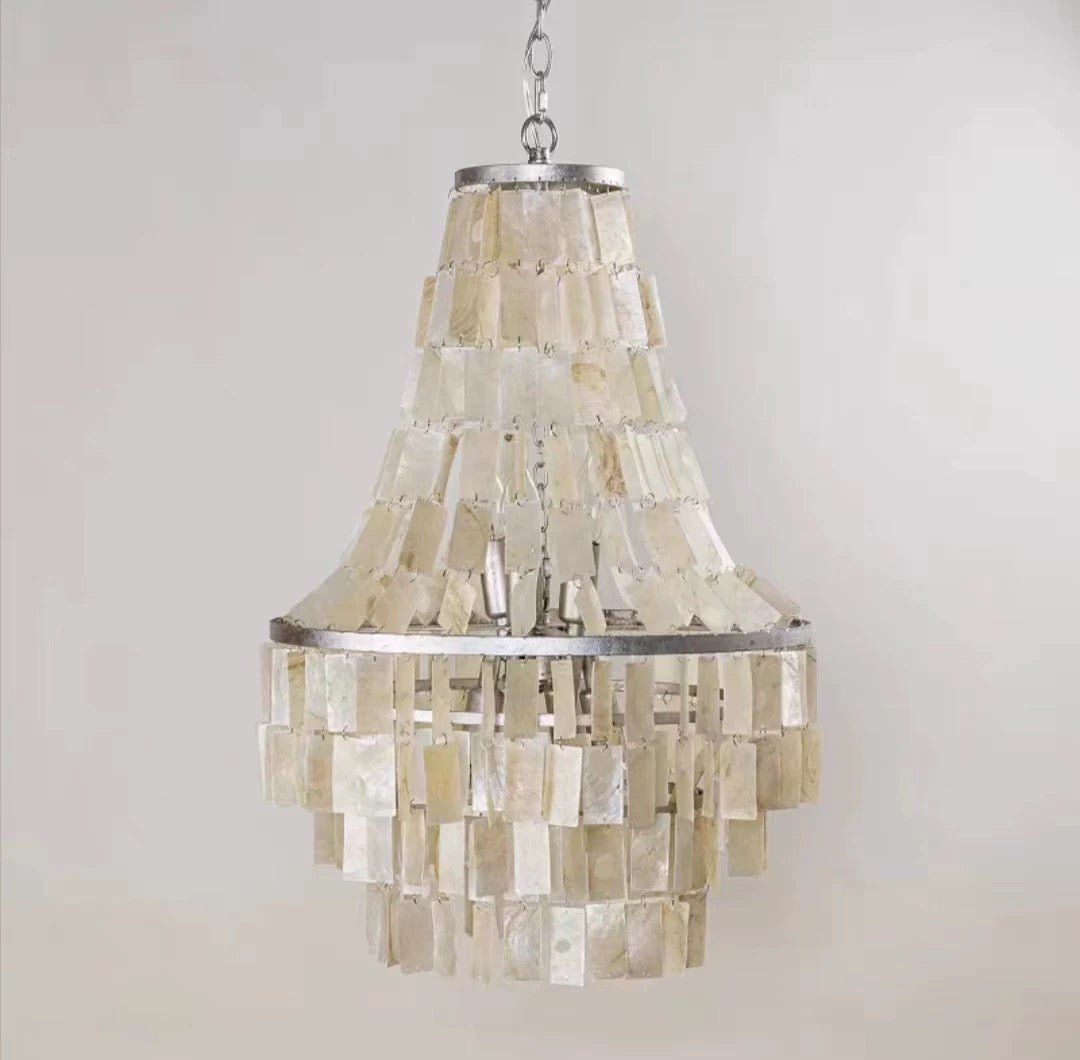 Aurora Chandelier Boho Shell Tiered - Neutralighting