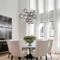 Valentina Lustre Moderne Bulle Grappe Argent Verre Métal Salon - Neutralighting