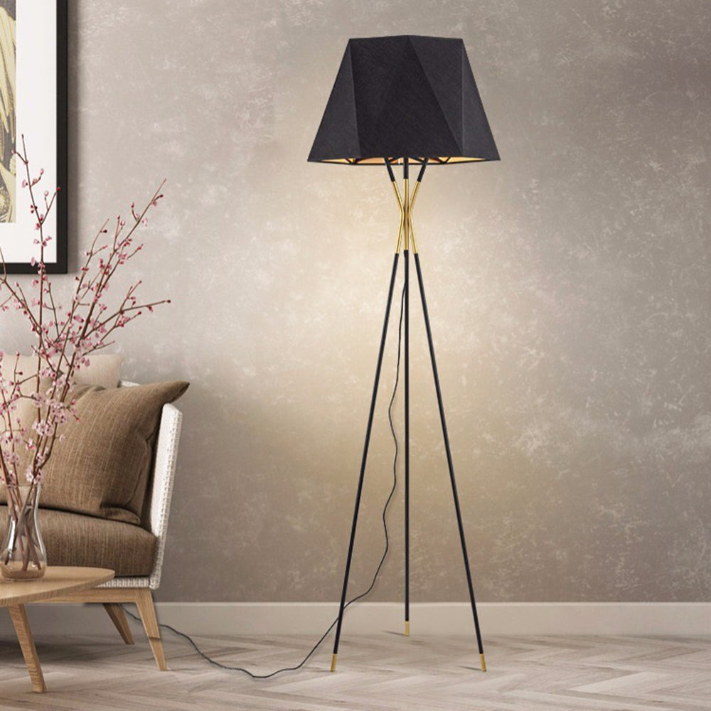 Mira Lampadaire Dôme Moderne, Métal/Tissu, Noir, Chambre - Neutralighting