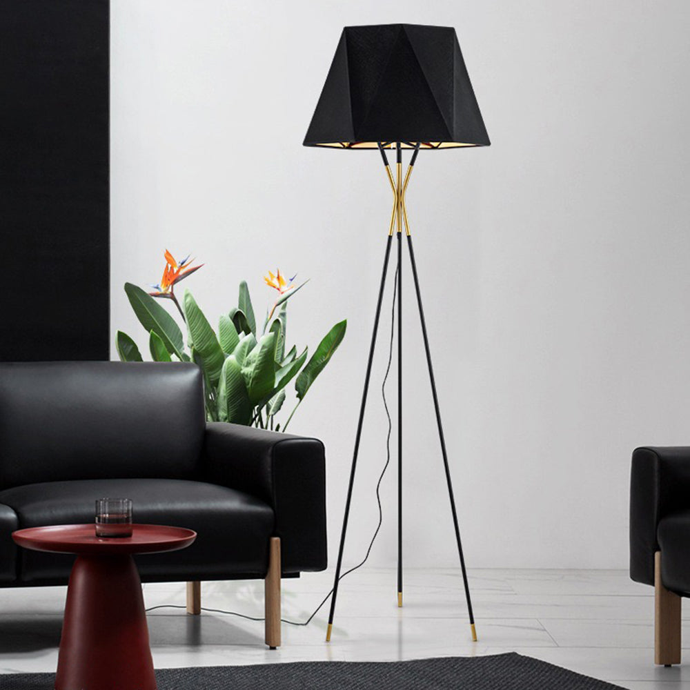 Mira Lampadaire Dôme Moderne, Métal/Tissu, Noir, Chambre - Neutralighting