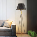 Mira Lampadaire Dôme Moderne, Métal/Tissu, Noir, Chambre - Neutralighting