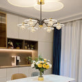 Arisha Suspension Multi Transitionnel, Métal/Acrylique/Verre, Doré, Salon/Chambre à Coucher - Neutralighting