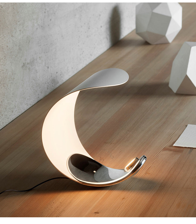 Aria Lampe de Table Lune Moderne, Métal/Acrylique, Blanc, Salon - Neutralighting