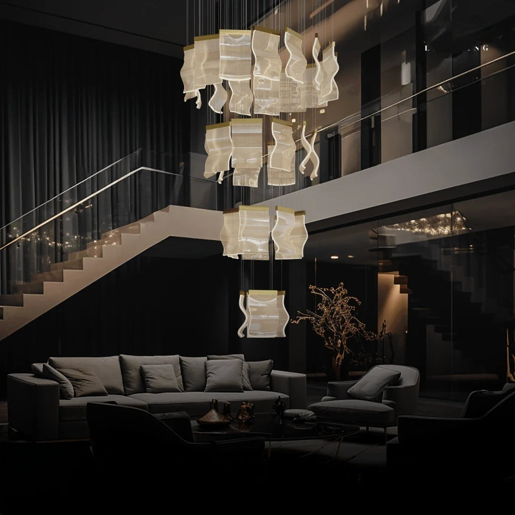 Kristy Moderne Or LED Lustre Métal Acrylique Chambre/Salon - Neutralighting