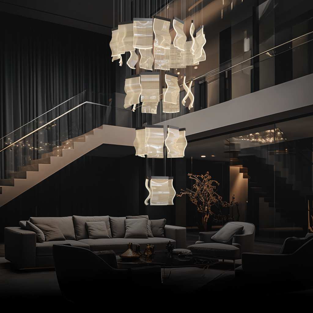 Kristy Moderne Or LED Lustre Métal Acrylique Chambre/Salon - Neutralighting