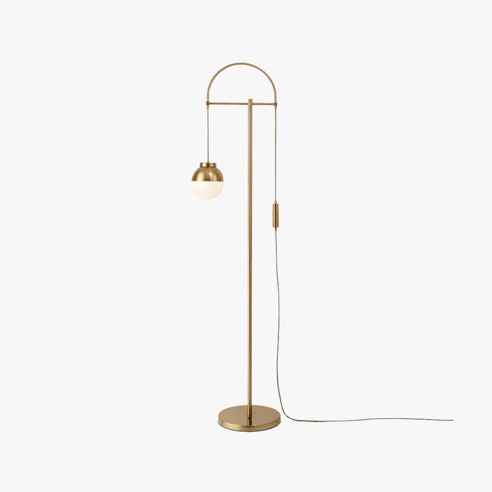 Valentina Lampadaire Courbe Nordique, Métal/Verre, Or, Salon - Neutralighting