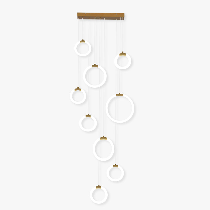 Valentina Luminaires Suspension LED Anneau Simple, Métal, Or, Salon - Neutralighting