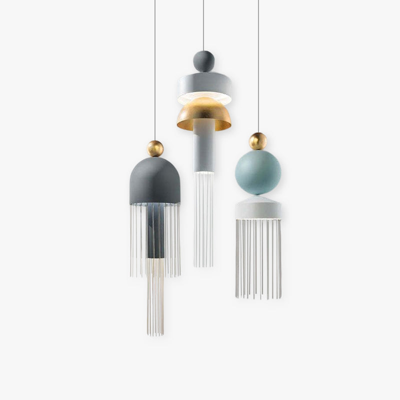 Valentina Suspension Irrégulière Géométrique, Metal, Bleu/Gris, Salon - Neutralighting