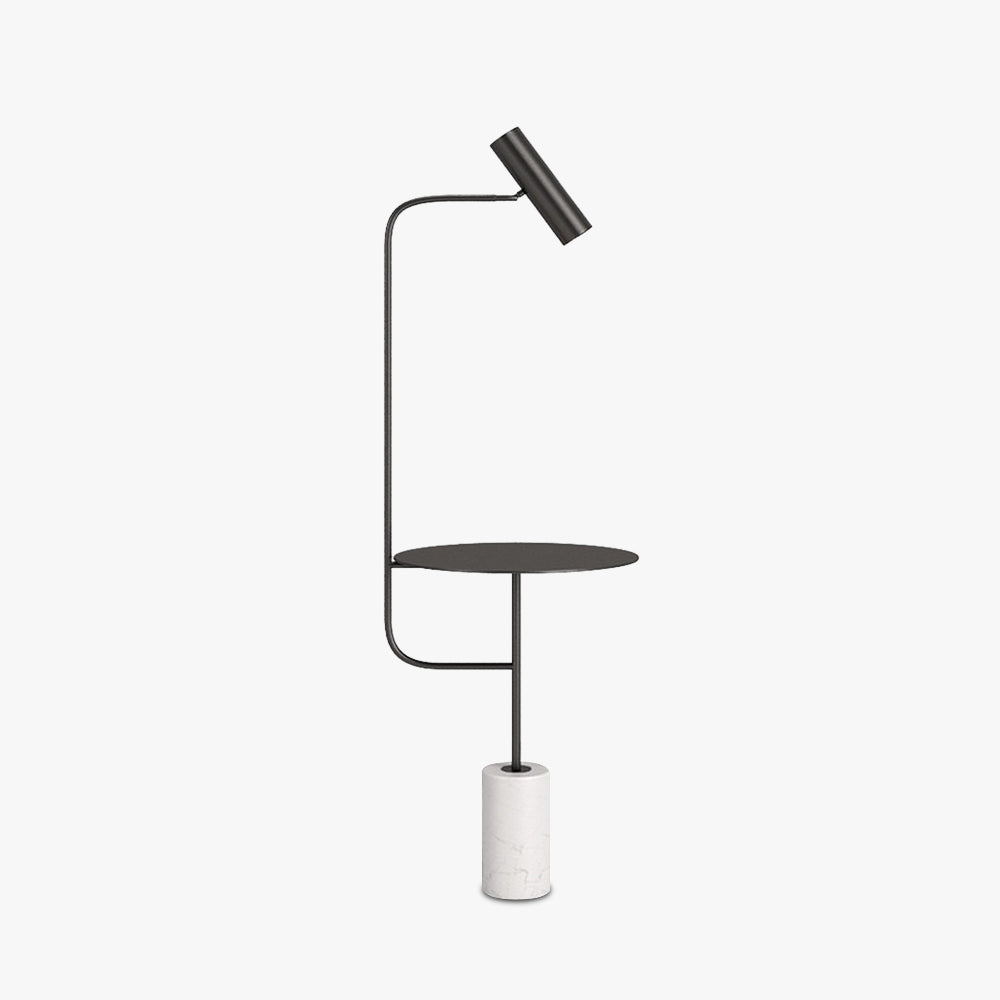 Mira Moderne Avec Tableau Lampadaire Linéaire Simple Marbre/Métal Noir/Or Salon - Neutralighting