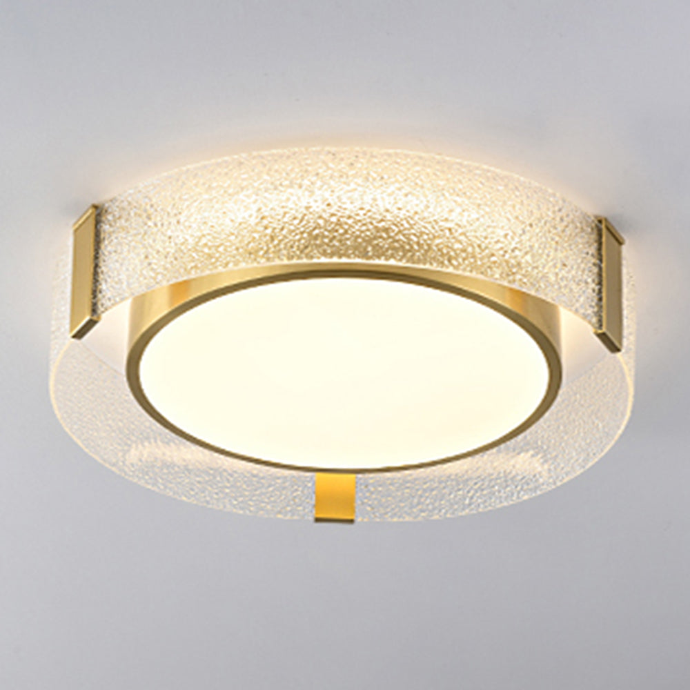 Arisha Plafonnier Rond Moderne, Cuivre/Verre, Doré, Salon - Neutralighting