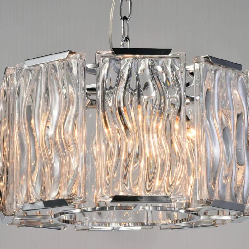 Kristy Lustre Rectangulaire Cristal, Métal/Cristal, Dégagé/Champagne, Salon - Neutralighting