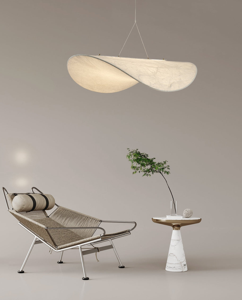 Cuzora Suspension en Soie Nordique Élégante - Neutralighting