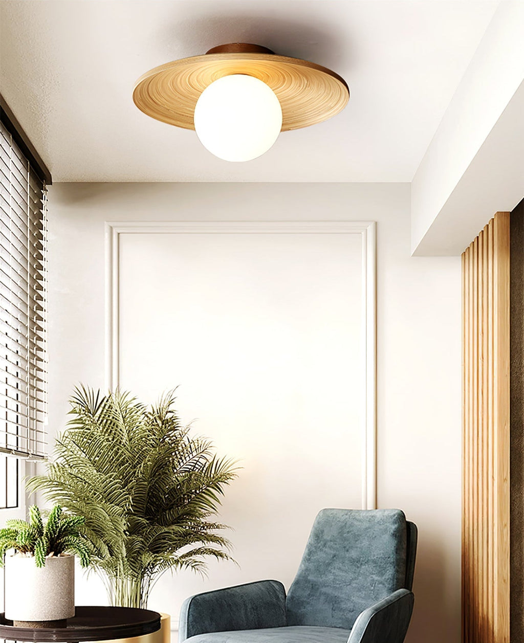 Lustra Plafonnier Soluna Bois Orbital - Neutralighting