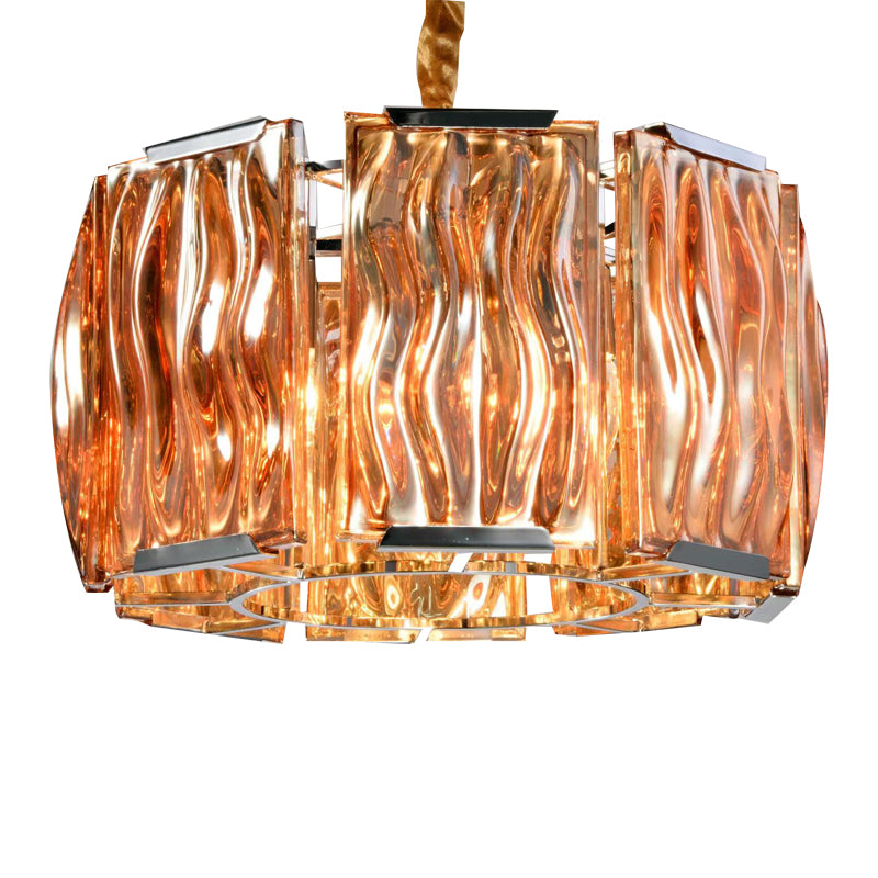 Kristy Lustre Rectangulaire Cristal, Métal/Cristal, Dégagé/Champagne, Salon - Neutralighting