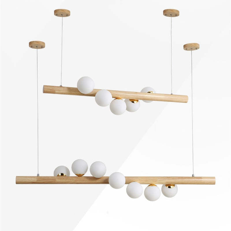 Valentina Verre Bolla Suspension en Bois/Noce - Neutralighting
