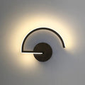 Arisha Applique Murale Semi-Circulaire Linéaire Minimaliste, Métal, Noir/Blanc, Bureau - Neutralighting